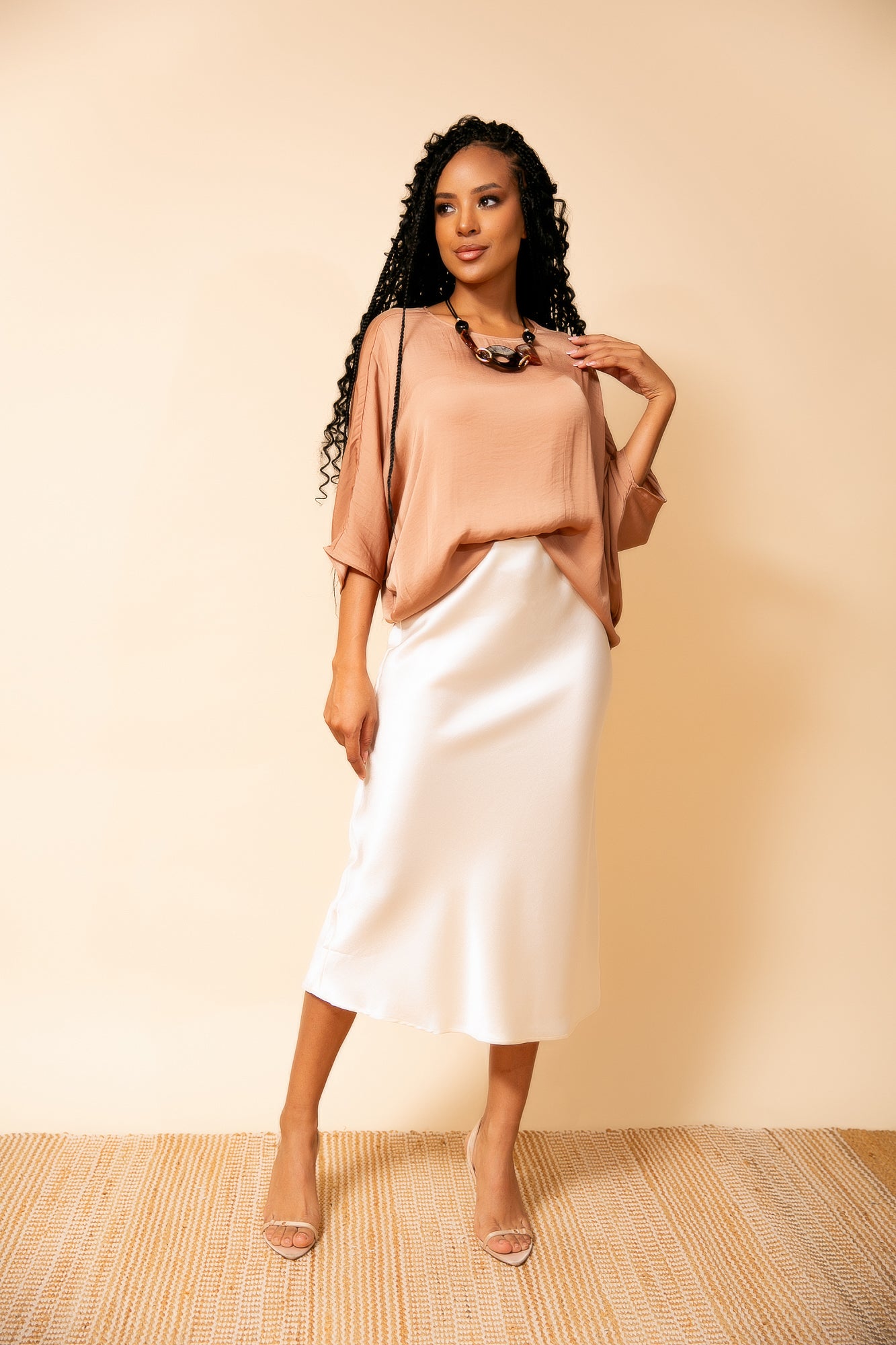 Satin Skirt Cream