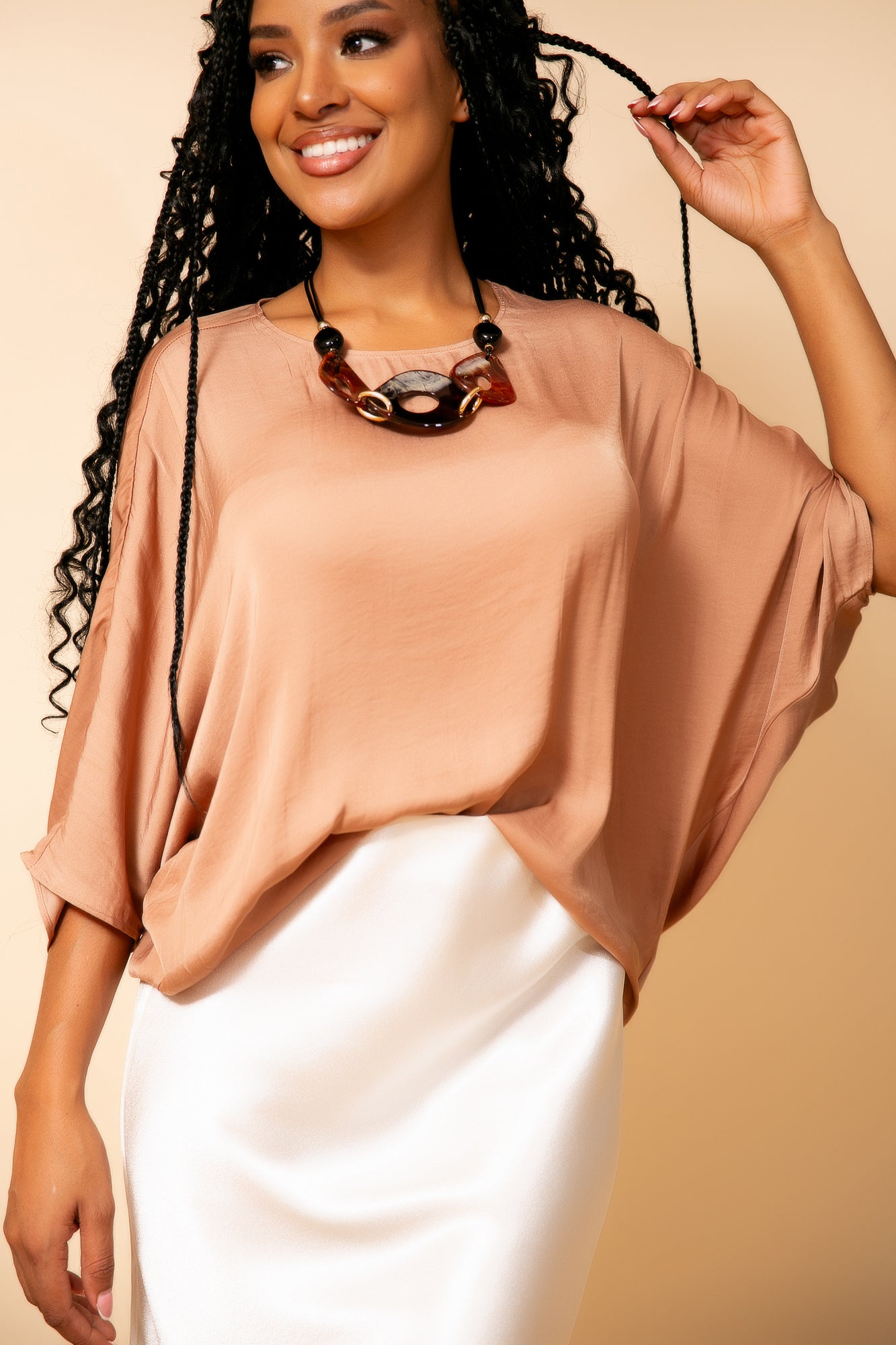 Satin Skirt Cream