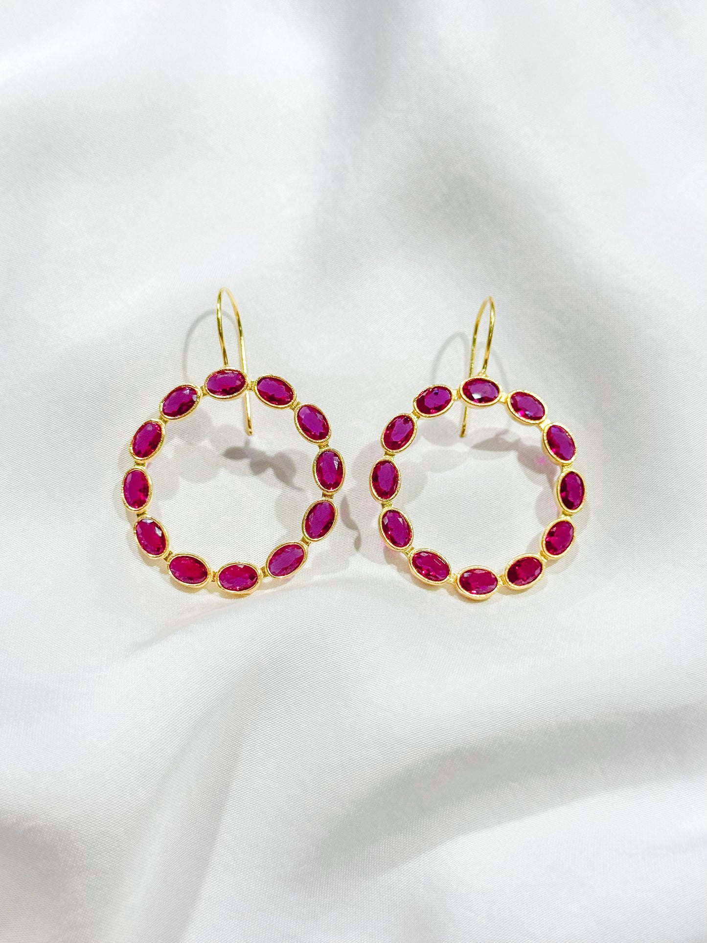 Aretes Argolla Fucsia