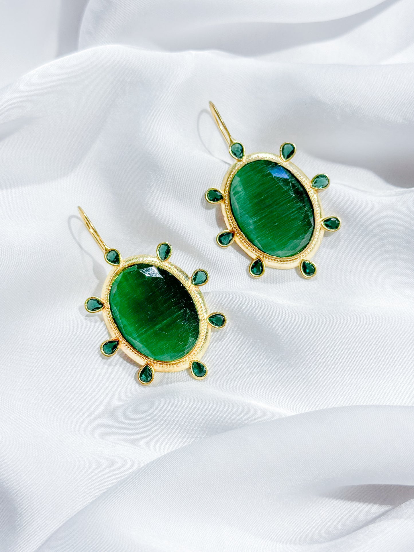 Aretes Oval Verde