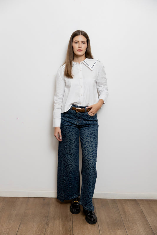 Pantalón Denim Animal Print