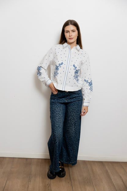 Pantalón Denim Animal Print