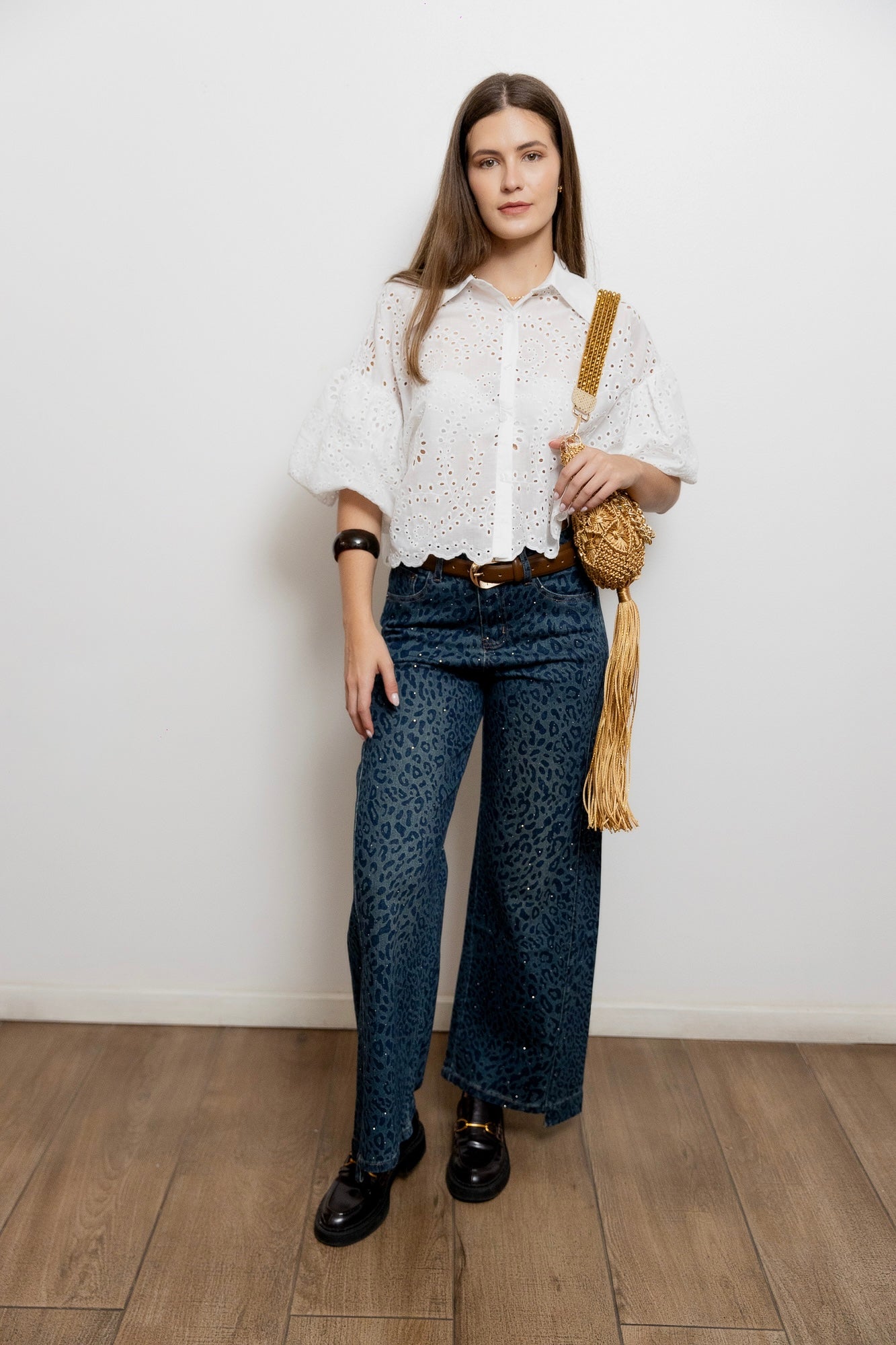 Pantalón Denim Animal Print