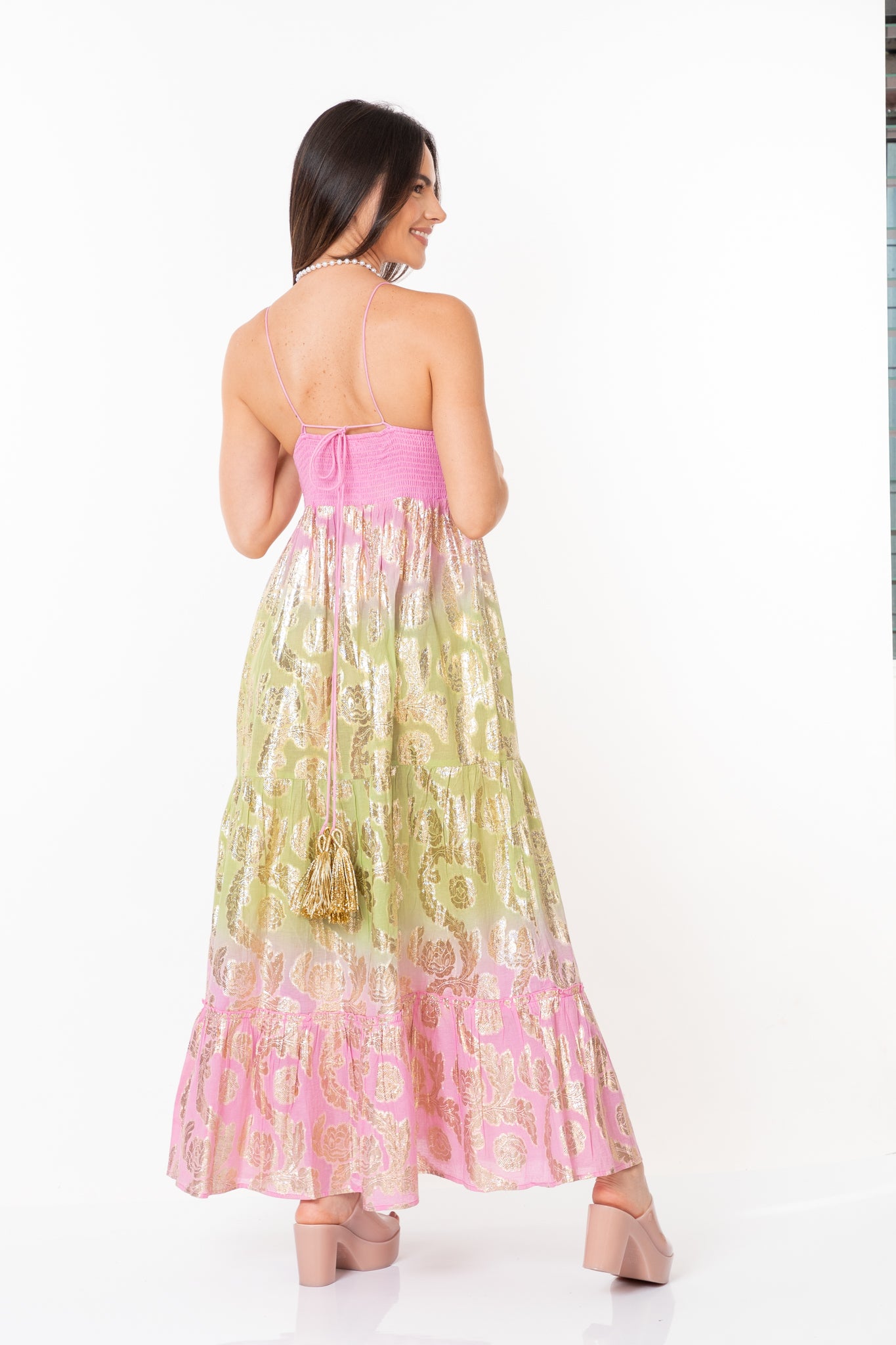 Vestido Pink Green