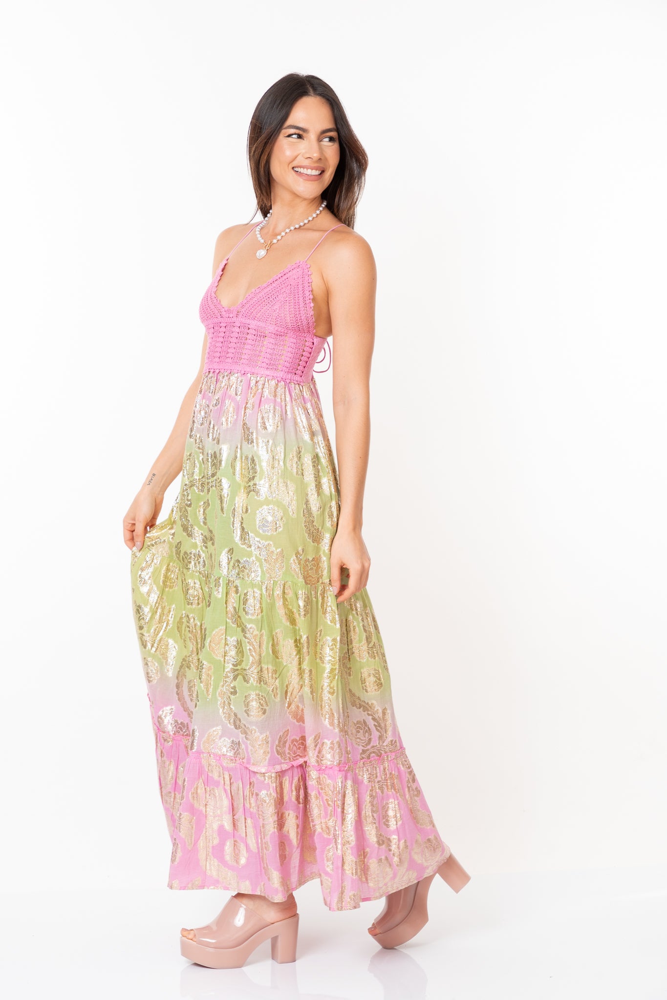 Vestido Pink Green