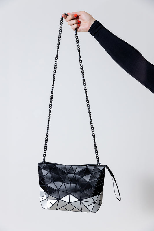 Bolso Negro con Plateado Mate - Patrizia Luca
