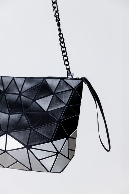 Bolso Negro con Plateado Mate - Patrizia Luca