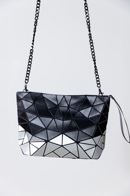 Bolso Negro con Plateado Mate - Patrizia Luca